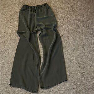 Augusta Olive Green Wide-Leg Pants